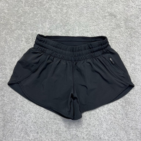 lululemon athletica Pants - Lululemon Tracker Shorts Womens Size 6 Black V 4" Active Running Gym Lined